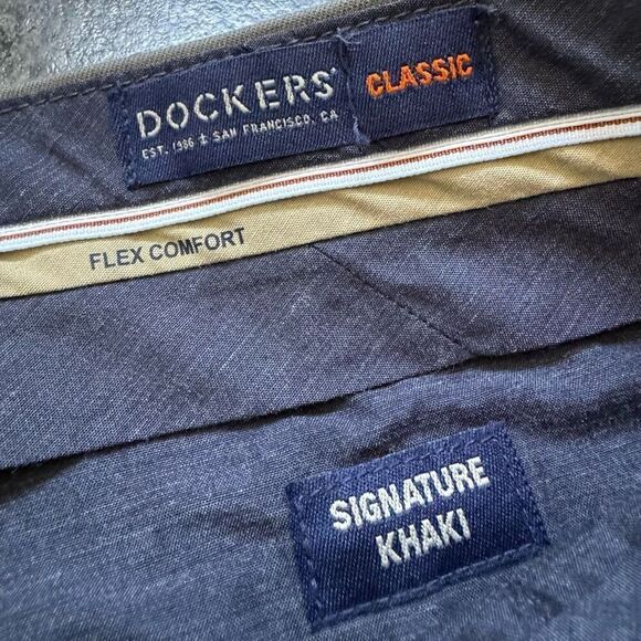 Dockers Men’s Signature Khaki Flex Comfort Classic Fit Flat Front Size 39x29.5 - Picture 3 of 11